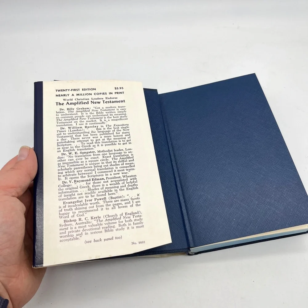 Zondervan The Amplified New Testament Hardcover Vintage 21st Edition Navy Blue